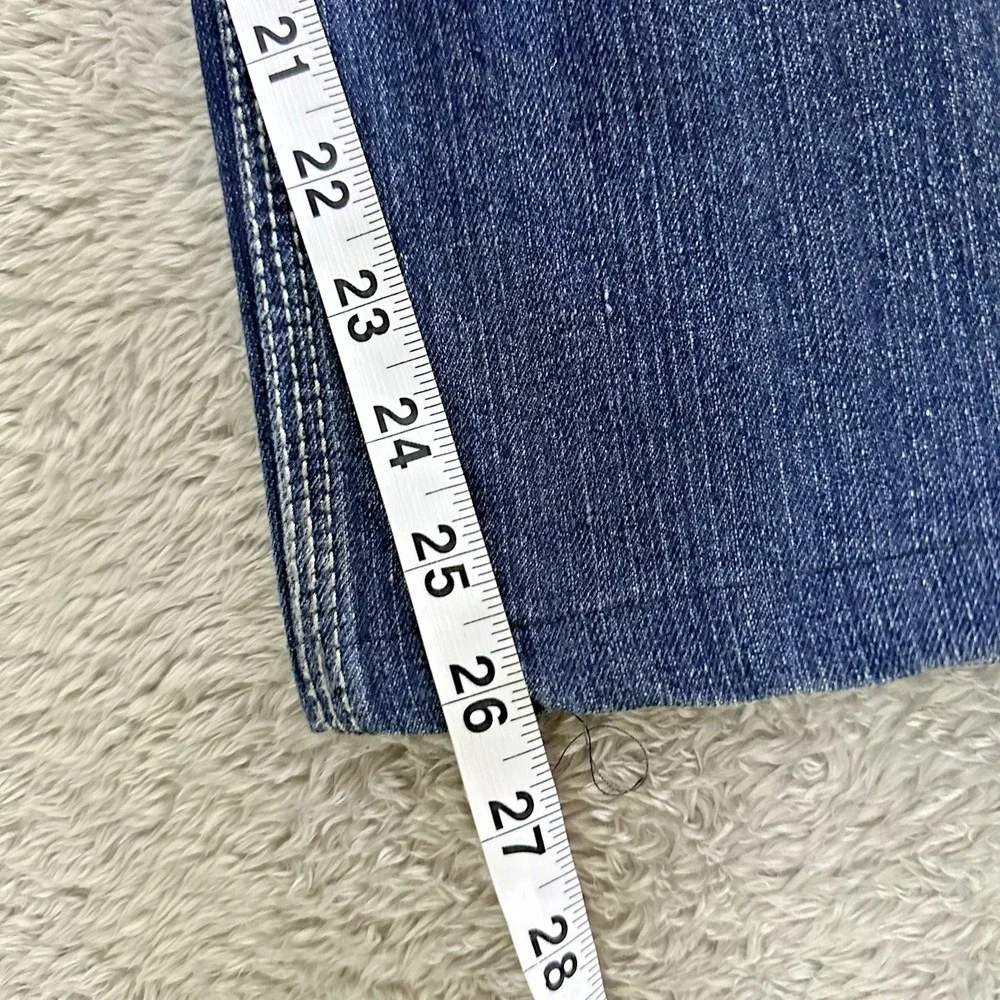 Mens‎ 36x26 Straight Leg Jeans Dark Wash Streetwear Embroidered Crest Cotton